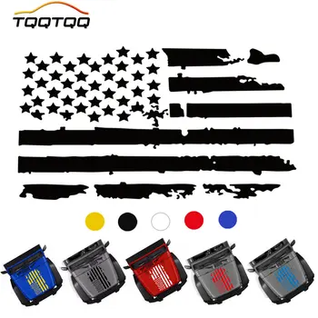 TQQTQQ 1Db 30*60CM 51*90CM Amerikai zászló motorháztető borító Blackout Vinyl grafikus matrica matricák minden autóhoz illik Teherautó vagy SUV