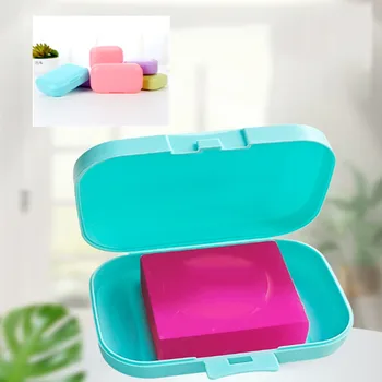 1PC vízálló szappantartó Fürdőszoba leeresztő doboz hordozható szappantartó Candy Color lezárt szappandoboz tároló állvány Fürdőszoba kiegészítők