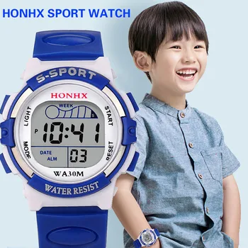 Vízálló gyermek digitális LED sportóra elektronikus Bluetooth fitnesz karóra férfi riasztás dátum óra ajándék hodinky