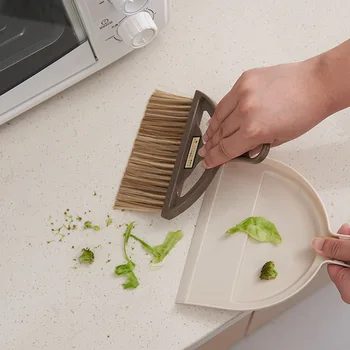 Asztali multifunkcionális háztartási konyhai szemeteslapát és seprűkészlet Dustpan Mini kézi seprű puha padlóseprű seprű