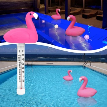 Flamingó pezsgőfürdő hőmérsékletmérő Úszómedence úszó hőmérő rajzfilm tó fürdőkád hőmérséklet kijelző medence kiegészítők