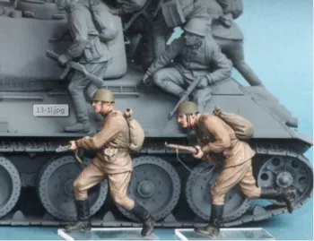 1/35 Gyanta figura modell készlet Katonai miniatűr Szovjetunió Motorizált gyalogság 2 ember Összeszerelve festetlen Ingyenes szállítás
