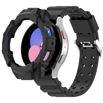 tok+szíj Samsung Galaxy Watch 4/5 44mm 40mm szilikon No Gaps karkötő correa védőtok Galaxy Watch 5 szíj 20mm