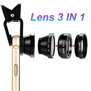 Phone Fish Eye Lens HD-kompatibilis Professional 3 az 1-ben 10X makró széles látószögű 4K telefon kamera lencse fényképezéshez