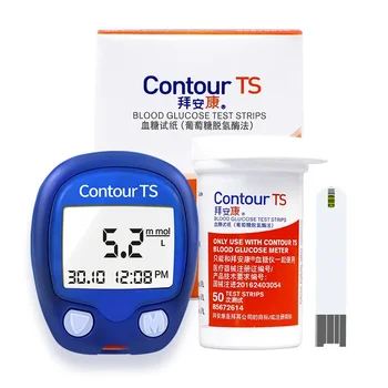  Contour TS vércukorszint-monitor és 100 vércukorszint-vizsgálati papír vérgyűjtő tűalkoholos pamut állapotfigyelés