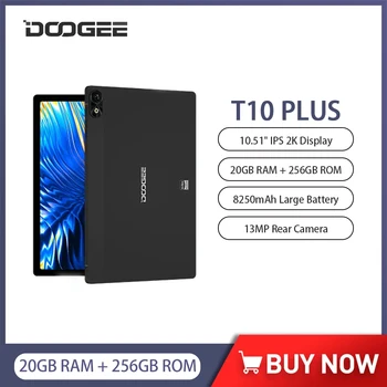 DOOGEE T10 Plus táblagép 8GB + 256GB Android 13 nyolcmagos 12nm Hi-Res Quad sztereó hangszórók 8250mAh 10.51 hüvelykes IPS 2K TÜV SÜD kijelző