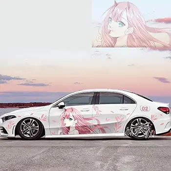 Wgjbmg Darling in The FranXX/Zero Two/Waterproof Single Side Car Stickers/1 Set Anime Car Auto Body Sticker/Anime Fans Gift/Car