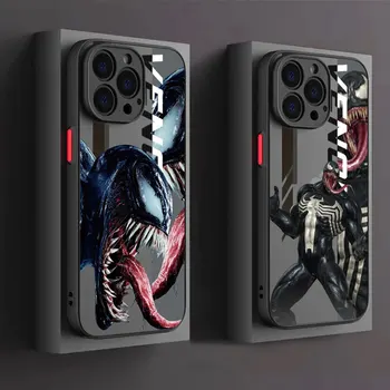 Vicces Marvel Hero Venom matt tok Apple iPhone 13 Pro Max 11 14 Plus 12 Mini XR X XS 7 8 6 6S SE csúszásmentes telefonborító tasakhoz
