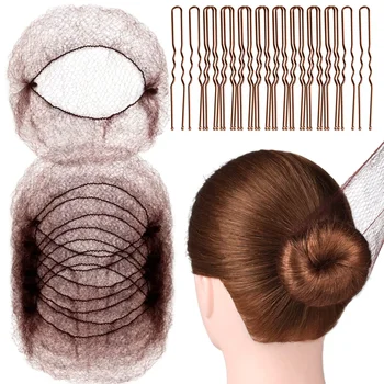 U alakú hajtűk és láthatatlan hajhálók készlet hajkonty formázó rugalmas szélű háló pozicionáló hajtűk nőknek Lányok