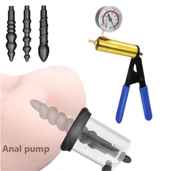 Új kézi vákuum rózsabimbó szivattyú Anális pumpa szex játékok férfiaknak Nők Erős szívóprosztata stimulátor végbélnyílás tágító popsi dugó készlet