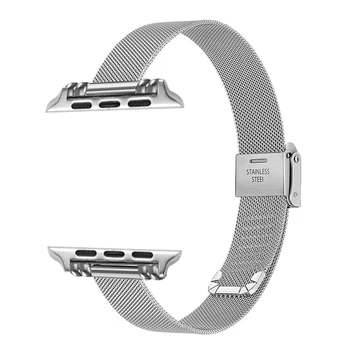 Apple Watch SE 6 5 4 40mm 44mm 7 8 41mm 45mm szalag vékony rozsdamentes acél karkötő iwatch ultra 49mm 3 38mm női szíj