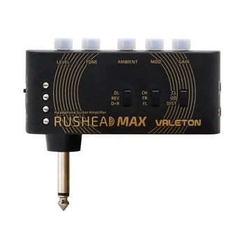 Valeton RH-100 Rushead Max USB tölthető hordozható zsebgitár basszusgitár fejhallgató erősítő hordozható hálószobai plug-in multieffekt