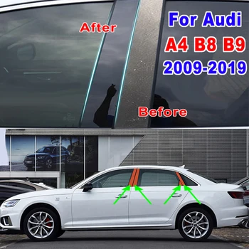 Audi A4 S4 B8 B9 limuzin szedán ablak B-oszlop kárpitozó matrica oldalsó negyed ablak zsaluk autó stílus kiegészítők 2009-2019