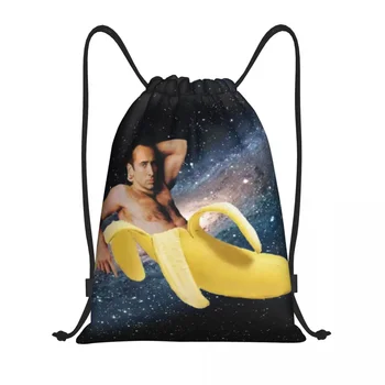 Egyéni Nicolas ketrec banánban Húzózsinóros táskák vásárláshoz Jóga hátizsákok Női Férfi Space Sports Gym zsák