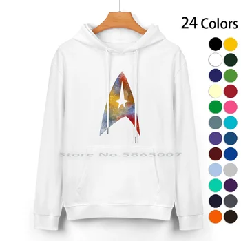 Csillagflotta tiszta pamut kapucnis pulóver 24 szín Star Stars Trekkie Kirk Spock űrgalaxis Csillagflotta Nebula Enterprise 100%