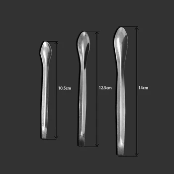 3db / készlet rozsdamentes acél kanál spatula készlet fogantyú Laboratóriumi kellékek Micro Spoon laboratóriumi kellékek