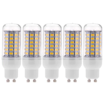 5X GU10 10W 5730 SMD 69 LED izzók LED kukorica fény LED lámpa energiatakarékos 360 fokos 200-240V meleg fehér