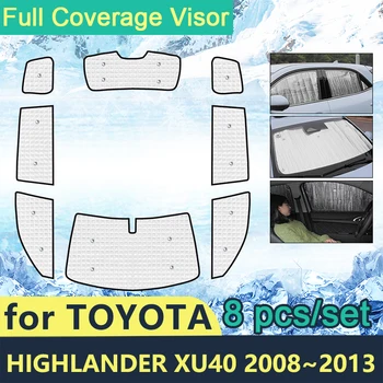 Teljes fedésű napernyők Toyota Highlander XU40 2008~2013 autó napvédő szélvédők oldalsó ablakvédő Vizor tartozékok 2010 2011