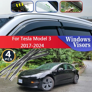 Tesla Model 3 2017 2018 2019 2020 2021 2022 2023 Terelők Tartozékok Autó oldalsó ablakvédő Eső szemöldökvédők Napellenző