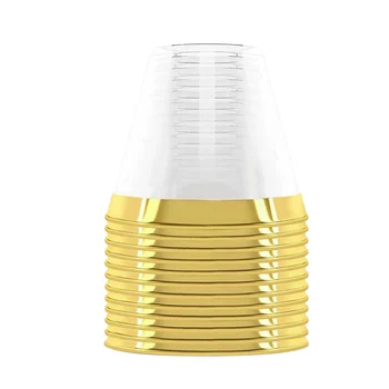 Műanyag pohár 9 kemény eldobható pohár műanyag borospohár party esküvői borospohár átlátszó műanyag pohár -arany perem
