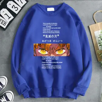 Japán anime rajzfilmek Démonölő nyomtatás férfi legénynyakú pulóver pulóver pulóver hip hop laza haradzsuku férfiak