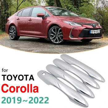 4x króm fogantyúk burkolata Toyota Corolla E210 Auris 2019 2020 2021 2022 Autós kiegészítők matricák Automatikus stílusfogantyú 210