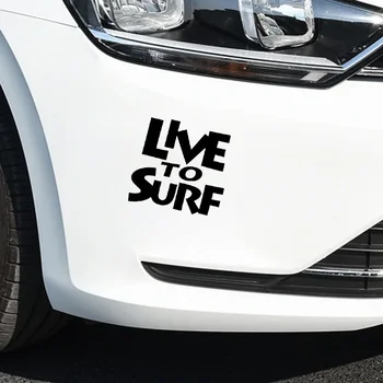 14*13.3CM LIVE TO SURF Vicces vinil autó matrica stílus Jármű matrica dekoráció Smart Fortwo Chery BYD F0 F3 Baojun Haval H3