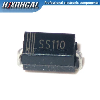 10PCS SS110 SR1100 SMD Schottky sorompó egyenirányító SMA dióda 1A 100V