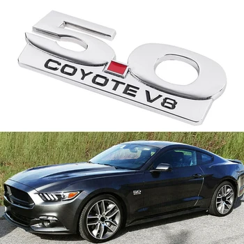 5.0 Coyote V8 embléma 11-14 Ford Mustang F150 F250 F350 króm oldalsó karosszéria sárvédő emblémák matrica matrica jelvény adattábla
