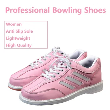 Női PU bőr bowling cipő női könnyű, puha beltéri tornacipő csúszásmentes talpú bowling cipő kezdőknek 34-41 méret