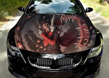 hellsing alucard anime Car Hood vinil matricák Wrap vinyl film Engine cover Matrica az autó automatikus tartozékain