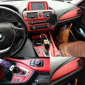 BMW 1-es F20-as sorozathoz 2012-2016 belső központi kezelőpanel Kilincs 5D szénszálas matricák matricák matricák Autó stílus tartozékok