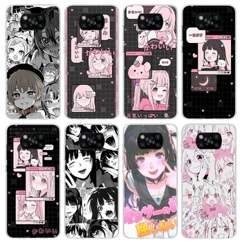 Aranyos Kawaii Japán lányok Harajuku telefontok Xiaomi Poco X5 X4 X3 Nfc M5S M4 M3 M2 F5 Pro F4 Gt F3 F2 F1 szilikon héj nyomtatás